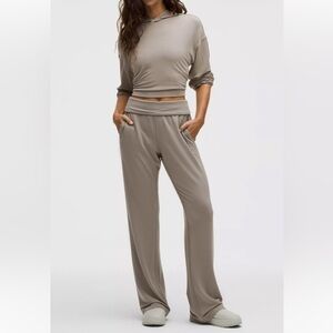 Lululemon BeCalm Mid-Rise Flared Pant in Warm Ash Gray